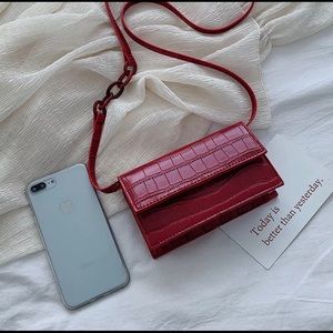Large Red Leather Crossbody Bag